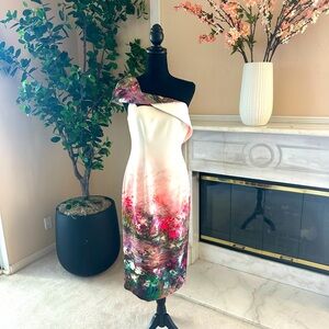 Black Halo EVE by Laurel Berman One-Shoulder Dress – Limited Edition -Floral